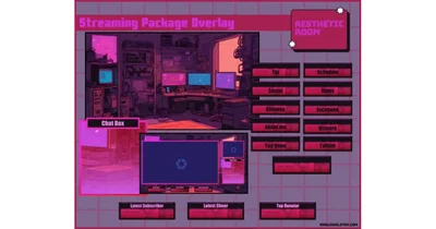 Пакет оверлеев для стрима RETRO RED PURPLE