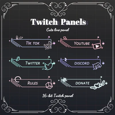 Набор панелей для Twitch Cuteline