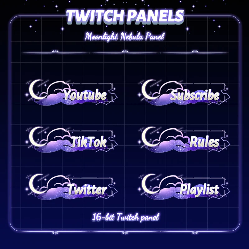 Панели для Twitch Moonlight Nebula