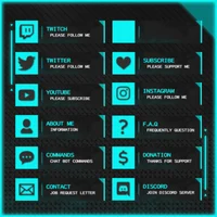 Панели для Twitch NEON в стиле киберпанк