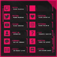 Панели для Twitch NEON в стиле киберпанк