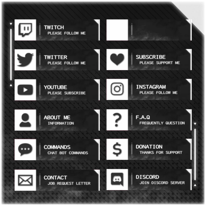Панели для Twitch NEON в стиле киберпанк