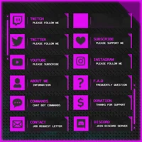 Панели для Twitch NEON в стиле киберпанк