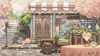 Анимированный фон и набор предметов Harukaze no Mau Renga Toori