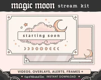 Пакет для стрима Magic Moon с луной и облаками