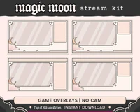 Пакет для стрима Magic Moon с луной и облаками