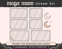 Пакет для стрима Magic Moon с луной и облаками