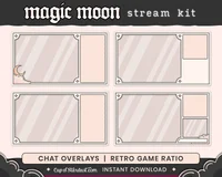 Пакет для стрима Magic Moon с луной и облаками