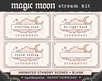 Пакет для стрима Magic Moon с луной и облаками