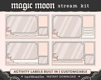 Пакет для стрима Magic Moon с луной и облаками
