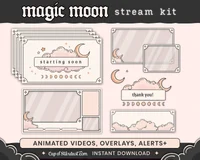 Пакет для стрима Magic Moon с луной и облаками