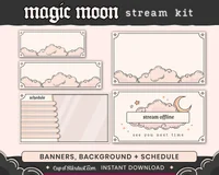 Пакет для стрима Magic Moon с луной и облаками
