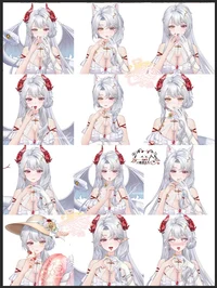 VTuber модель Loreia: Белая змея в купальнике