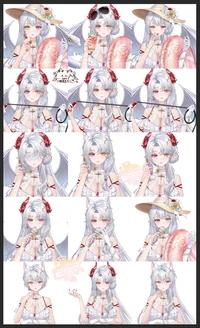 VTuber модель Loreia: Белая змея в купальнике