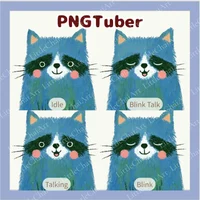 Watercolor Raccoon PNGTuber — енот в книжном акварельном стиле