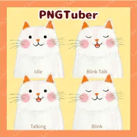 PNGTuber-аватар белого кота Watercolor White Cat для Veadotube
