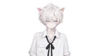 Live2D-модель White-haired Jirai Cat Boy