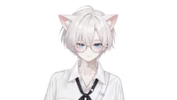 Live2D-модель White-haired Jirai Cat Boy