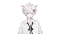 Live2D-модель White-haired Jirai Cat Boy