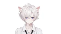Live2D-модель White-haired Jirai Cat Boy