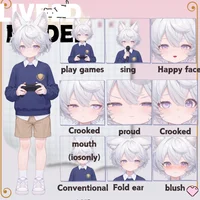 Live2D-модель мальчика с кошачьими ушками White-haired Shota Cat-eared Boy