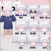 Live2D-модель мальчика с кошачьими ушками White-haired Shota Cat-eared Boy