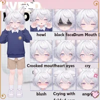 Live2D-модель мальчика с кошачьими ушками White-haired Shota Cat-eared Boy