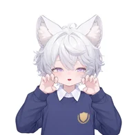 Live2D-модель мальчика с кошачьими ушками White-haired Shota Cat-eared Boy