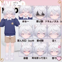 Live2D-модель мальчика с кошачьими ушками White-haired Shota Cat-eared Boy
