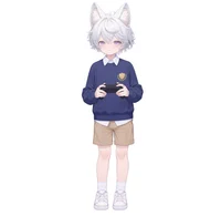 Live2D-модель мальчика с кошачьими ушками White-haired Shota Cat-eared Boy