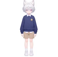 Live2D-модель мальчика с кошачьими ушками White-haired Shota Cat-eared Boy