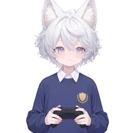 Live2D-модель мальчика с кошачьими ушками White-haired Shota Cat-eared Boy