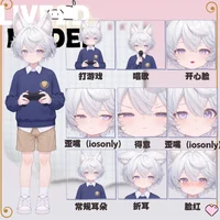 Live2D-модель мальчика с кошачьими ушками White-haired Shota Cat-eared Boy