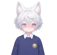 Live2D-модель мальчика с кошачьими ушками White-haired Shota Cat-eared Boy