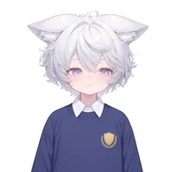 Live2D-модель мальчика с кошачьими ушками White-haired Shota Cat-eared Boy