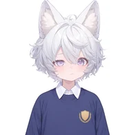 Live2D-модель мальчика с кошачьими ушками White-haired Shota Cat-eared Boy