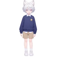 Live2D-модель мальчика с кошачьими ушками White-haired Shota Cat-eared Boy