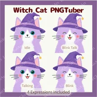 PNGTuber кошка-ведьма Witch Cat для Veadotube